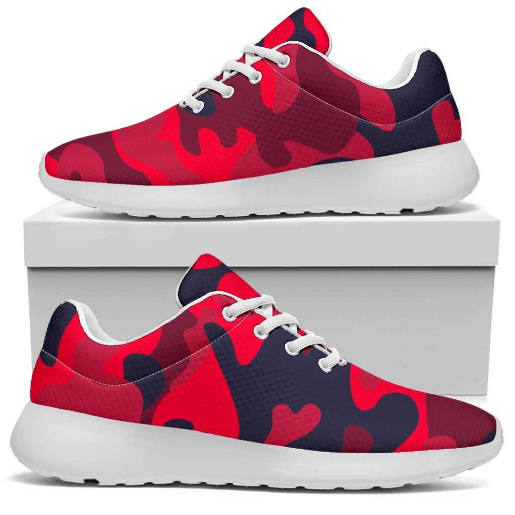 Red Pink And Black Camouflage Print Sport Shoes GearFrost