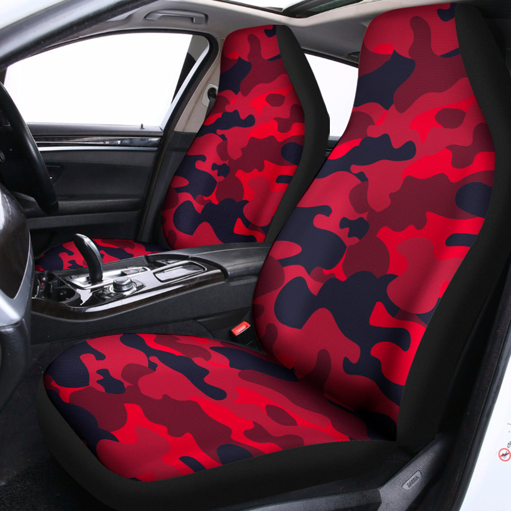 Red Pink And Black Camouflage Print Universal Fit Car Seat Covers