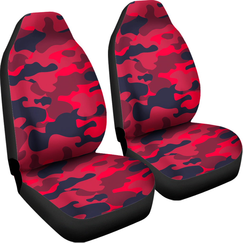 Red Pink And Black Camouflage Print Universal Fit Car Seat Covers