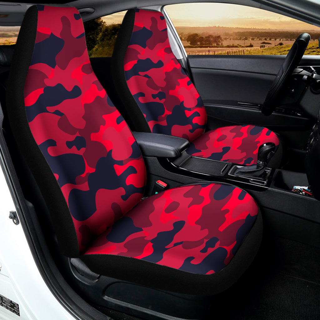 Red Pink And Black Camouflage Print Universal Fit Car Seat Covers