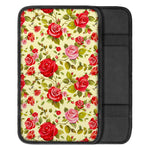 Red Pink Rose Floral Pattern Print Car Center Console Cover