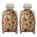 Red Pink Rose Floral Pattern Print Car Seat Organizers