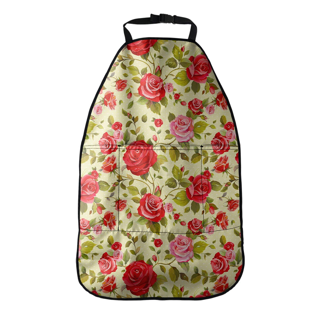 Red Pink Rose Floral Pattern Print Car Seat Organizers