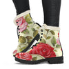 Red Pink Rose Floral Pattern Print Comfy Boots GearFrost