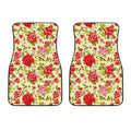 Red Pink Rose Floral Pattern Print Front Car Floor Mats