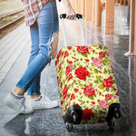 Red Pink Rose Floral Pattern Print Luggage Cover GearFrost