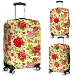 Red Pink Rose Floral Pattern Print Luggage Cover GearFrost
