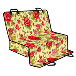 Red Pink Rose Floral Pattern Print Pet Car Back Seat Cover
