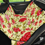 Red Pink Rose Floral Pattern Print Pet Car Back Seat Cover