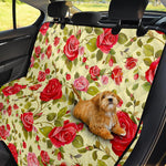 Red Pink Rose Floral Pattern Print Pet Car Back Seat Cover