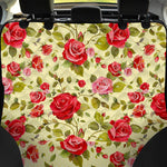 Red Pink Rose Floral Pattern Print Pet Car Back Seat Cover