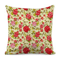 Red Pink Rose Floral Pattern Print Pillow Cover