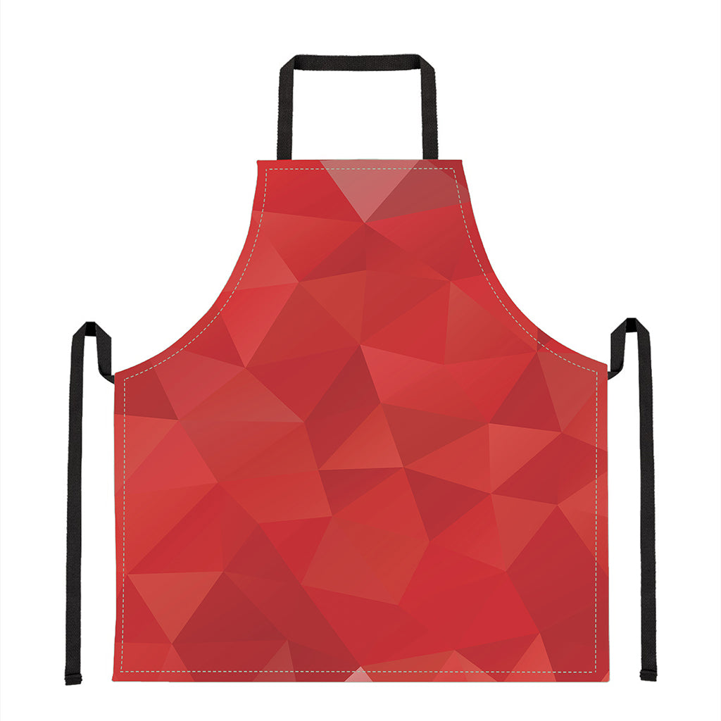 Red Polygonal Geometric Print Apron