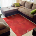 Red Polygonal Geometric Print Floor Mat