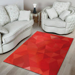 Red Polygonal Geometric Print Area Rug