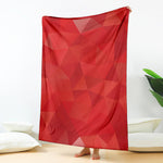 Red Polygonal Geometric Print Blanket