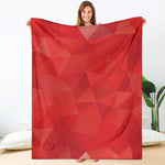 Red Polygonal Geometric Print Blanket