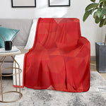 Red Polygonal Geometric Print Blanket