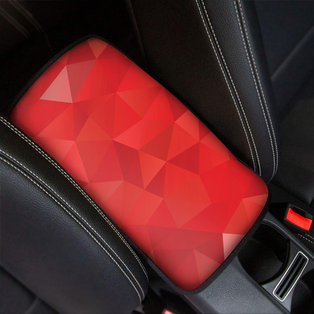 Red Polygonal Geometric Print Car Center Console Cover