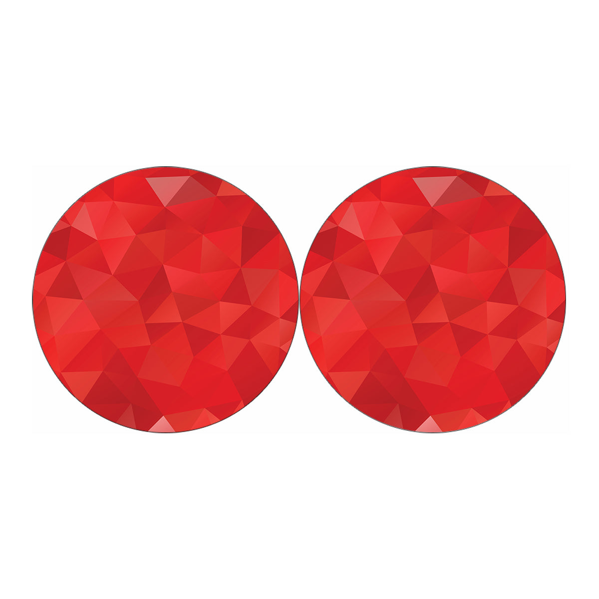 Red Polygonal Geometric Print Car Coasters
