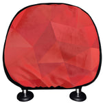 Red Polygonal Geometric Print Car Headrest Covers