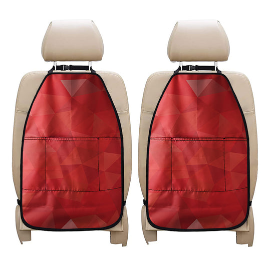 Red Polygonal Geometric Print Car Seat Organizers