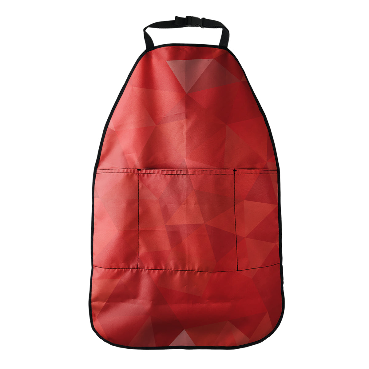 Red Polygonal Geometric Print Car Seat Organizers