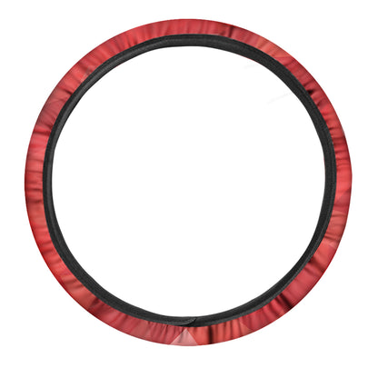 Red Polygonal Geometric Print Car Steering Wheel Cover