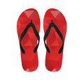 Red Polygonal Geometric Print Flip Flops
