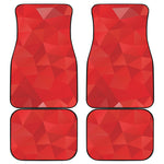 Red Polygonal Geometric Print Front and Back Car Floor Mats