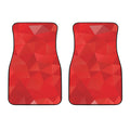 Red Polygonal Geometric Print Front Car Floor Mats