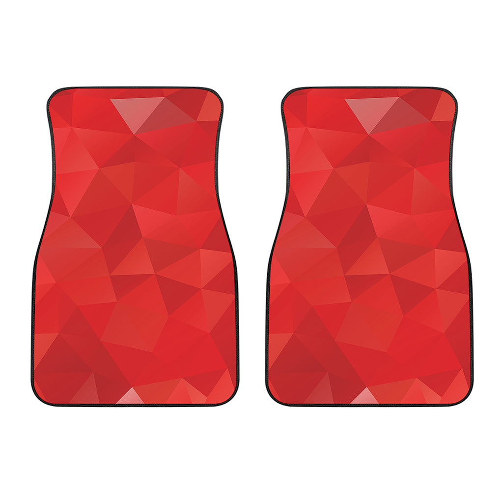Red Polygonal Geometric Print Front Car Floor Mats