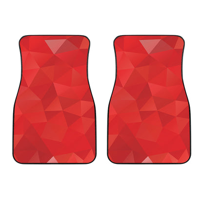 Red Polygonal Geometric Print Front Car Floor Mats