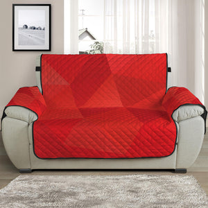 Red Polygonal Geometric Print Half Sofa Protector