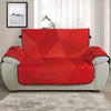 Red Polygonal Geometric Print Half Sofa Protector