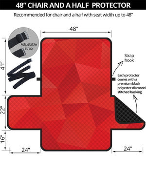 Red Polygonal Geometric Print Half Sofa Protector