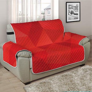 Red Polygonal Geometric Print Half Sofa Protector