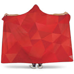 Red Polygonal Geometric Print Hooded Blanket