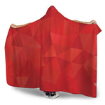 Red Polygonal Geometric Print Hooded Blanket