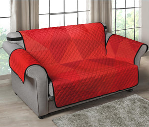 Red Polygonal Geometric Print Loveseat Protector