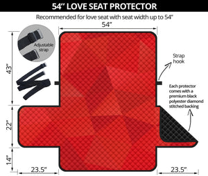 Red Polygonal Geometric Print Loveseat Protector