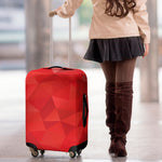 Red Polygonal Geometric Print Luggage Cover