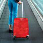 Red Polygonal Geometric Print Luggage Cover