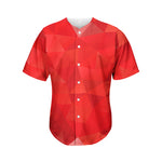 Red Polygonal Geometric Print Men's Baseball Jersey
