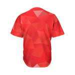 Red Polygonal Geometric Print Men's Baseball Jersey