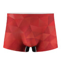 Red Polygonal Geometric Print Men's Boxer Briefs
