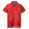Red Polygonal Geometric Print Men's Short Sleeve Shirt