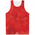 Red Polygonal Geometric Print Men's Tank Top