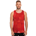 Red Polygonal Geometric Print Men's Tank Top