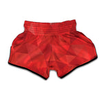 Red Polygonal Geometric Print Muay Thai Boxing Shorts